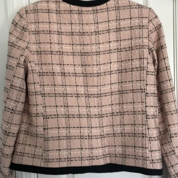 Liz Claiborne Powder Pink and Black Chic lady jacket Tweed Design 4P - Picture 5 of 7